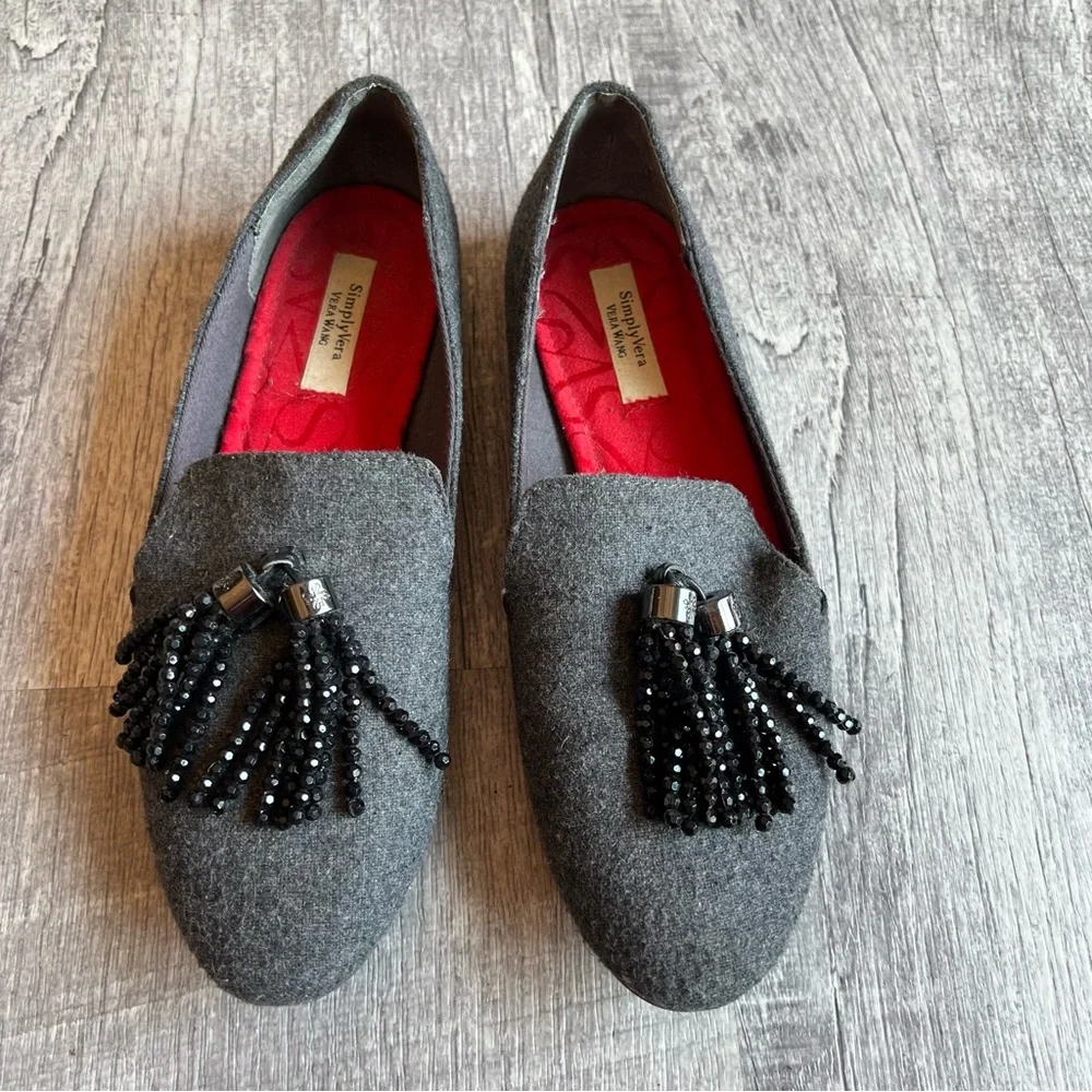 Simply Vera Wang Shoes Women's 7 M Grey Parker Rhinestone Tassel Slip On Loafer